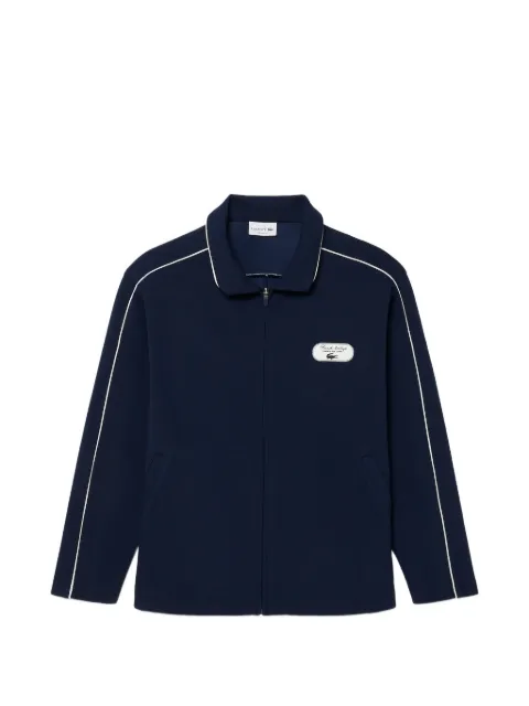 Lacoste piping-detail piqué-textured sweater