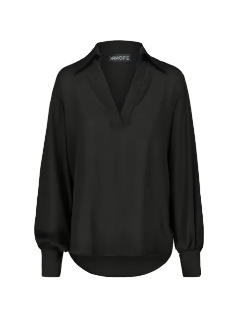 DRHOPE V-neck long-sleeve blouse