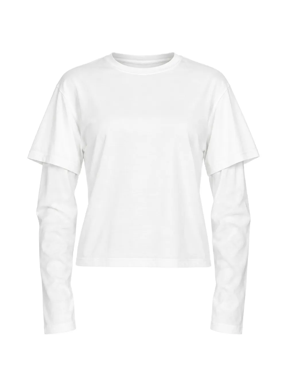 Still Here layered-sleeve T-shirt - Bianco
