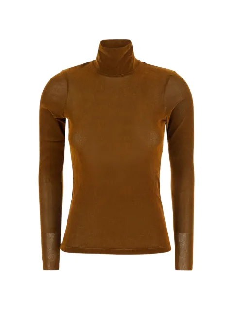 Tela sheer roll-neck top