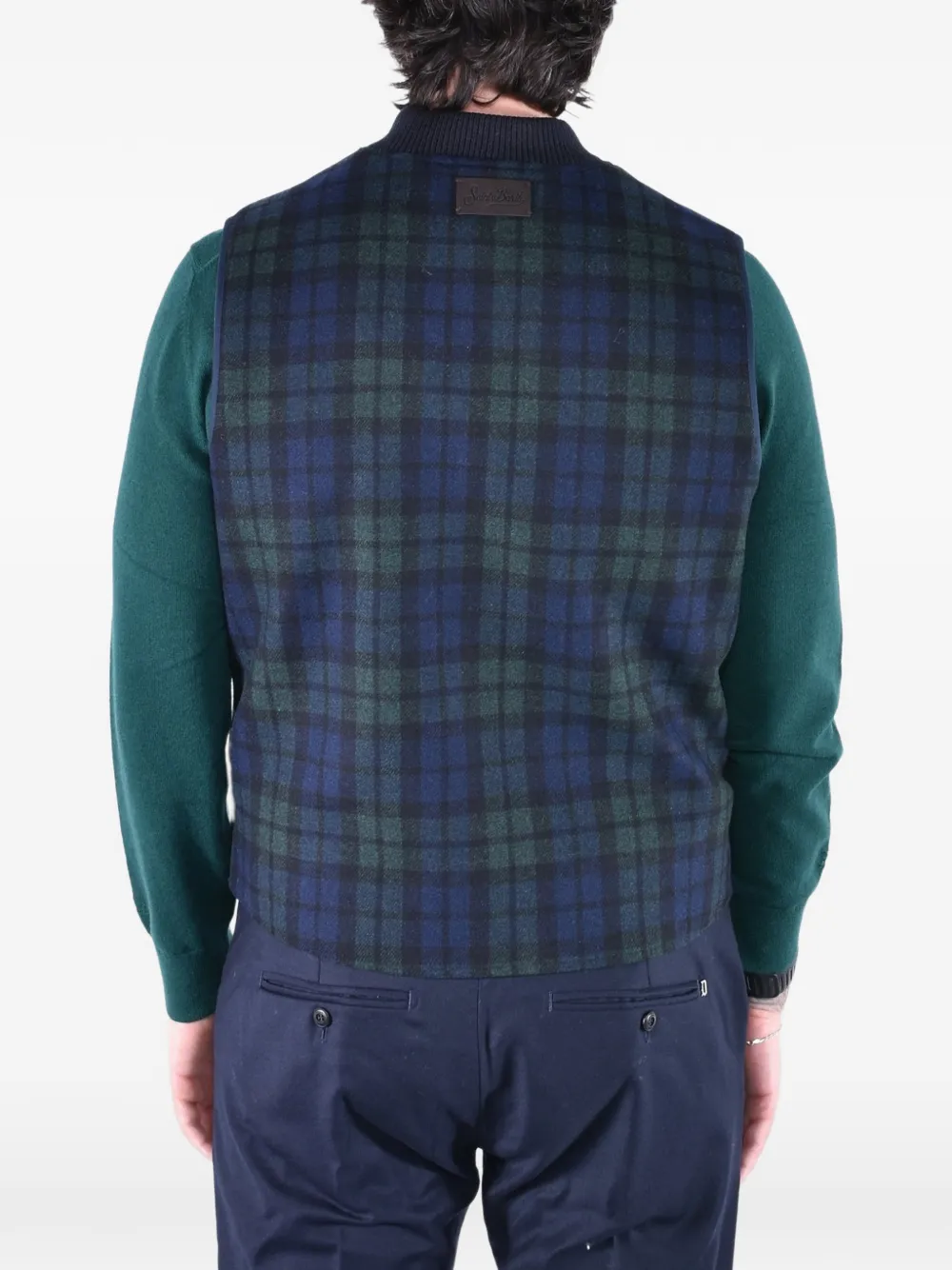 MC2 Saint Barth Spencer reversible tartan vest Blauw
