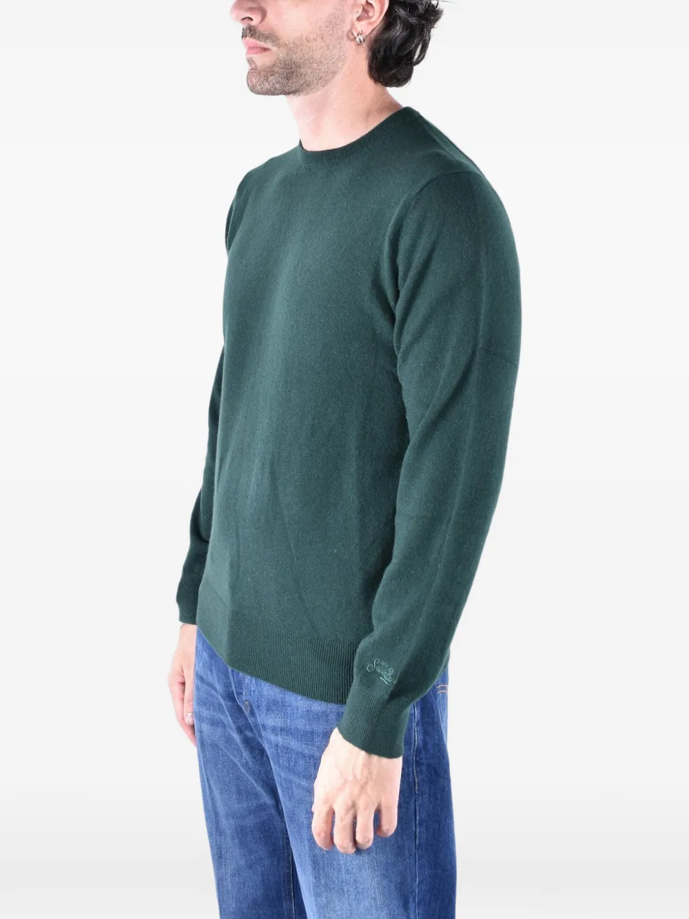 MC2 Saint Barth green Regent cashmere crewneck sweater Groen