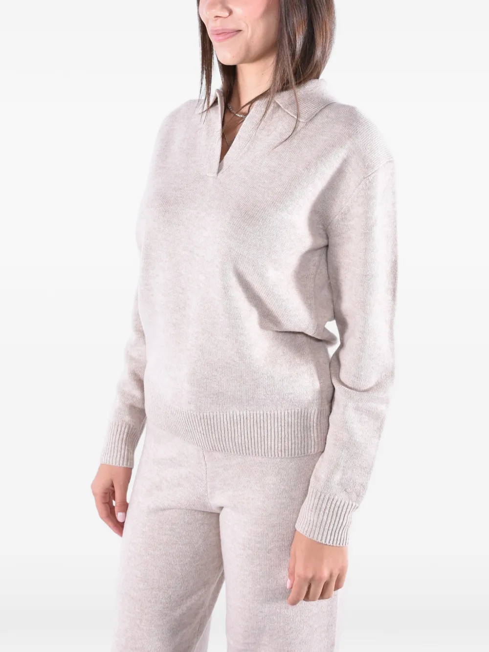 MC2 Saint Barth Eze wollen gebreide trui met polokraag Beige