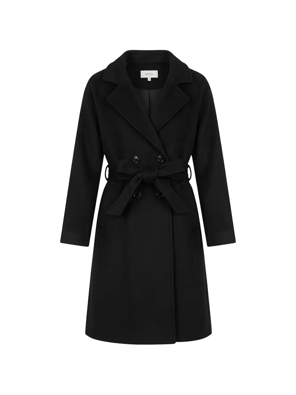 Kocca belted double-breasted coat - Noir Kocca belted double-breasted coat - Noir