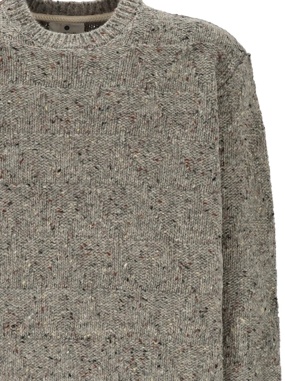ANERKJENDT basket-weave flecked sweater Grijs