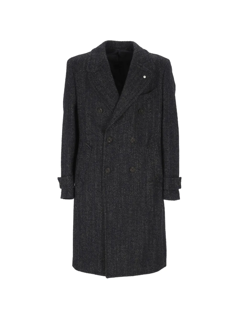 L.B.M. 1911 herringbone-pattern double-breasted coat - Grigio