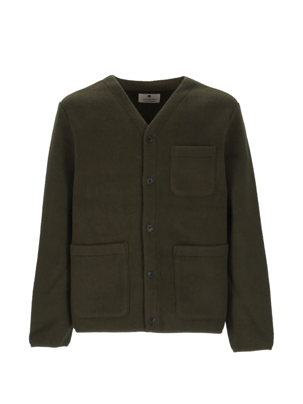 ANERKJENDT Aksigurd V-neck patch-pocket overshirt - Grün