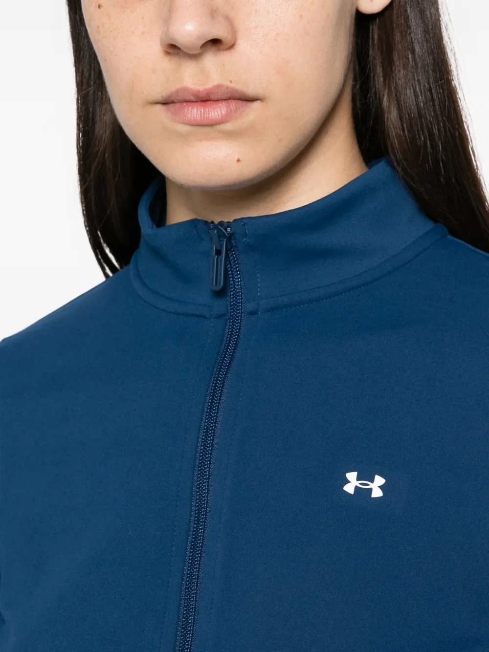 Under Armour Trui met logo-print en rits Blauw