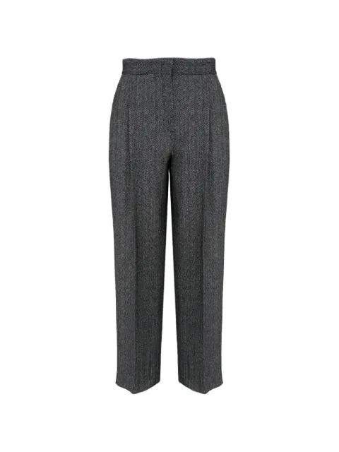 Lorena Antoniazzi herringbone-pattern pleated trousers