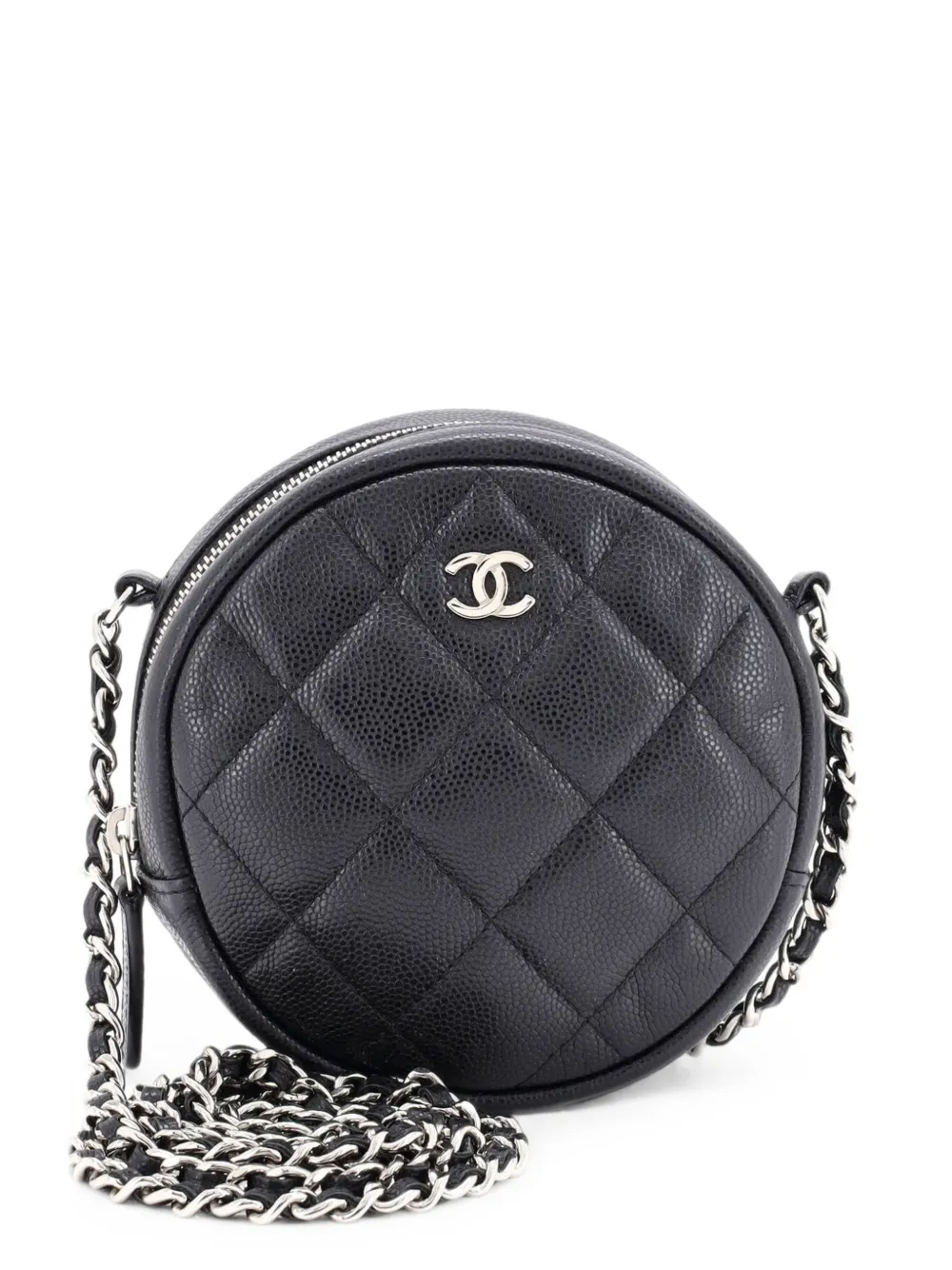 CHANEL Pre-Owned Round Clutch with Chain Quilted Caviar Mini crossbody bag - Nero