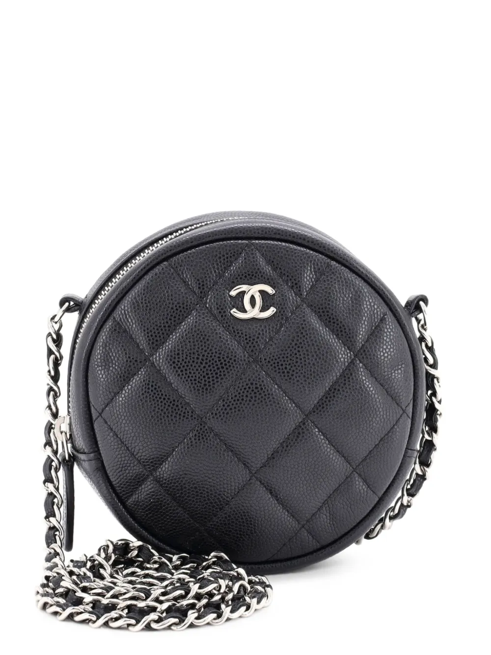 CHANEL Pre-Owned Round Clutch with Chain Quilted Caviar Mini crossbody bag - Schwarz