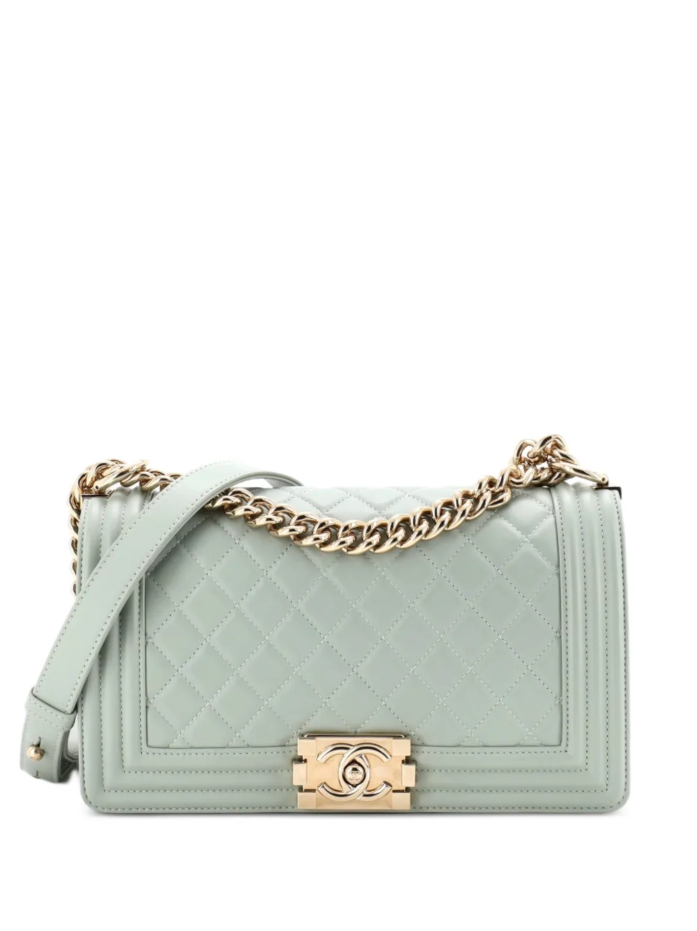 CHANEL Pre-Owned Boy Flap Bag Quilted Lambskin Old Medium shoulder bag - Grün
