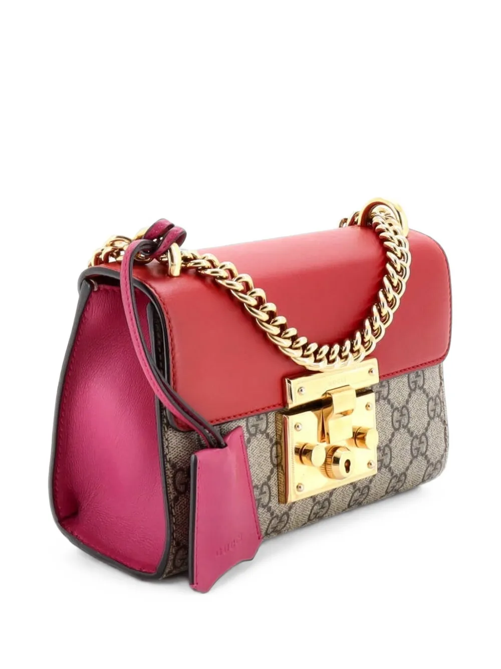 Gucci Pre-Owned Padlock Shoulder Bag GG Coated Canvas and Leather Small crossbody bag - Rot