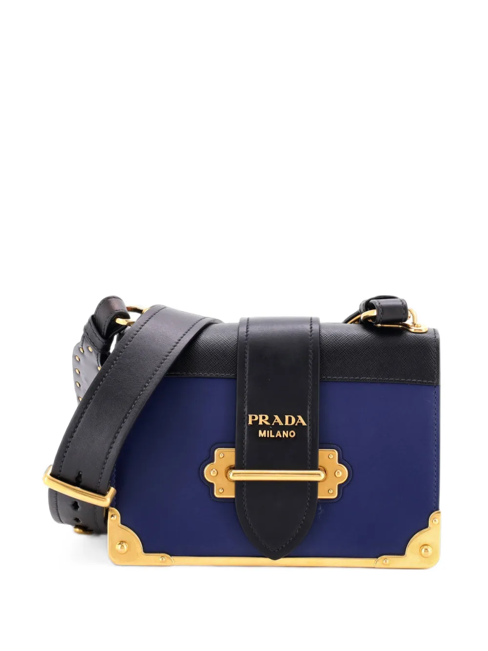 Prada Pre-Owned Cahier Leather and Saffiano Leather Small crossbody bag - Nero