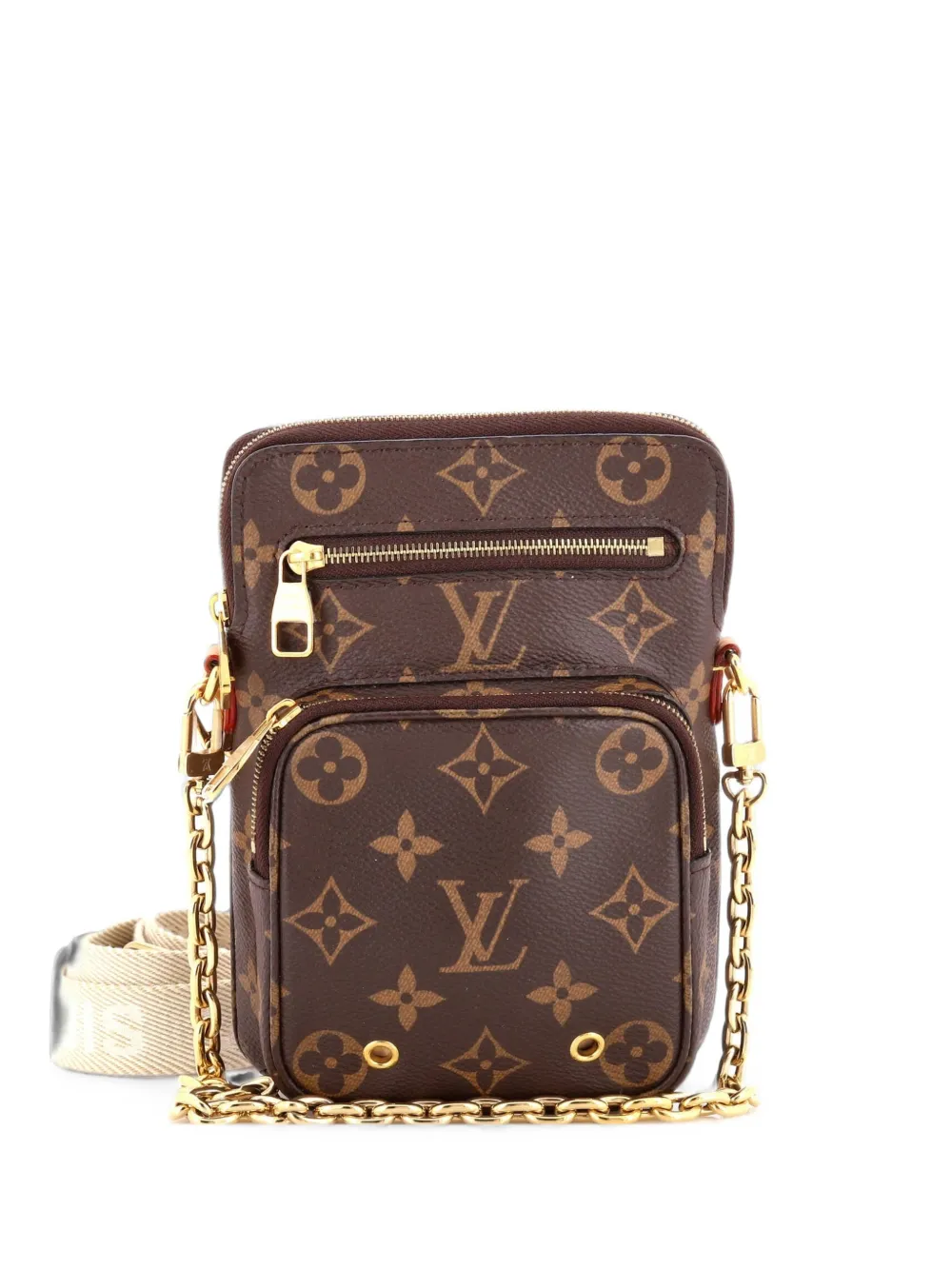 Louis Vuitton Pre-Owned Pouch per smartphone Utility in tela con monogramma e tracolla - Marrone