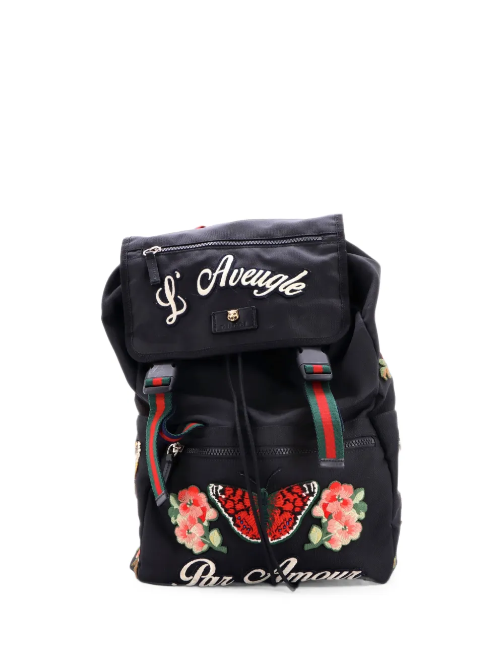 Gucci Pre-Owned sac à dos Techpack à broderies Techno - Noir Gucci Pre-Owned sac à dos Techpack à broderies Techno - Noir