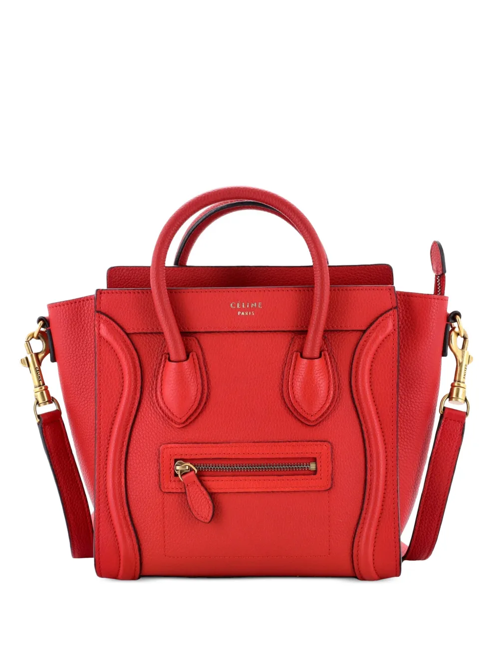 Celine Pre-Owned Luggage Bag Grainy Leather Nano crossbody bag - Rot