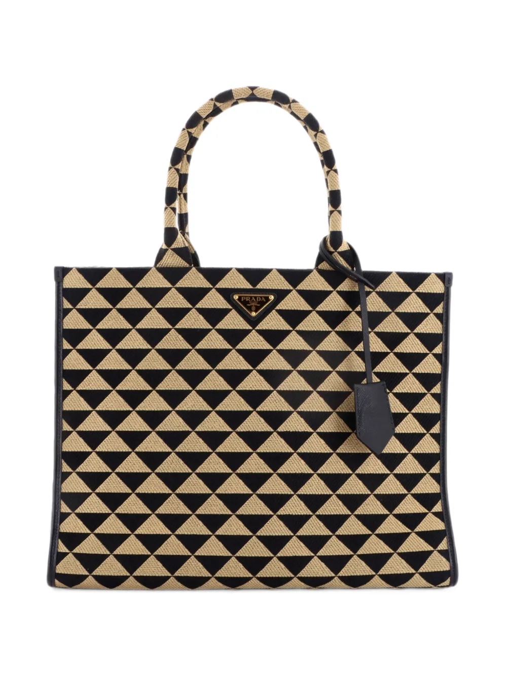 Prada Pre-Owned Borsa tote Symbole Shopper grande in jacquard - Nero