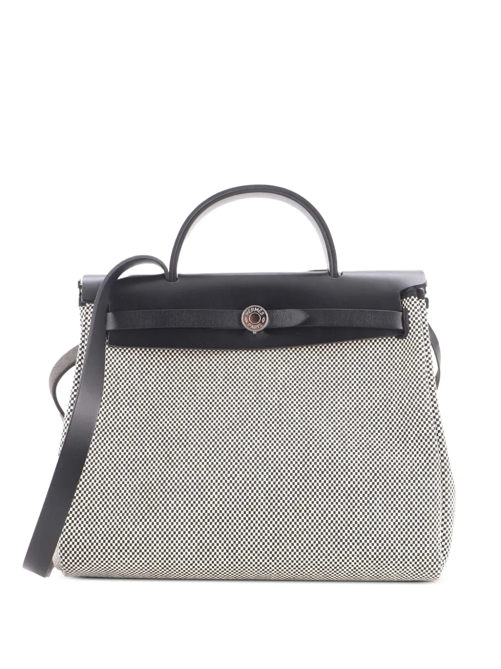 Hermès Pre-Owned Herbag Zip Criss Viking Toile and Leather 31 shoulder bag - Black