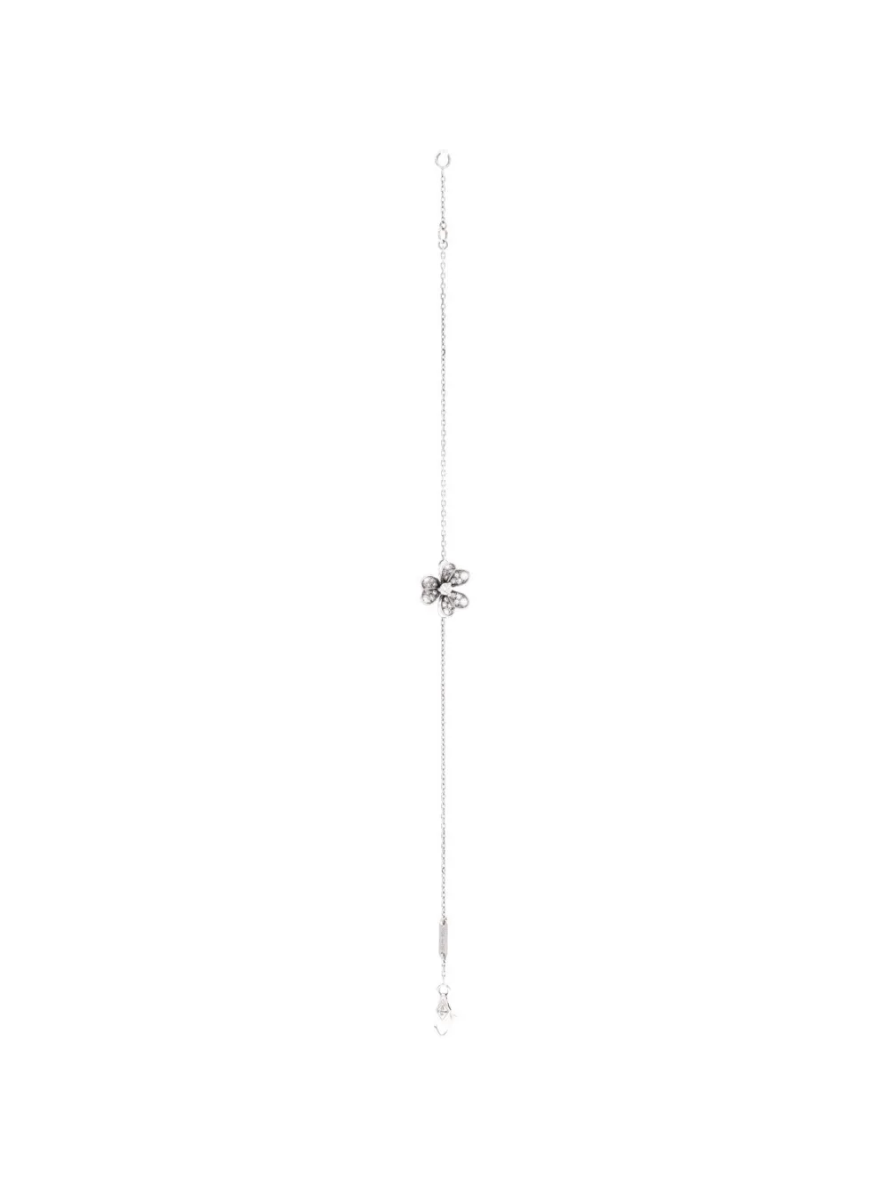 Van Cleef & Arpels Pre-owned Frivole 18K White Gold and Pave Diamonds Mini Bracelet in Silver