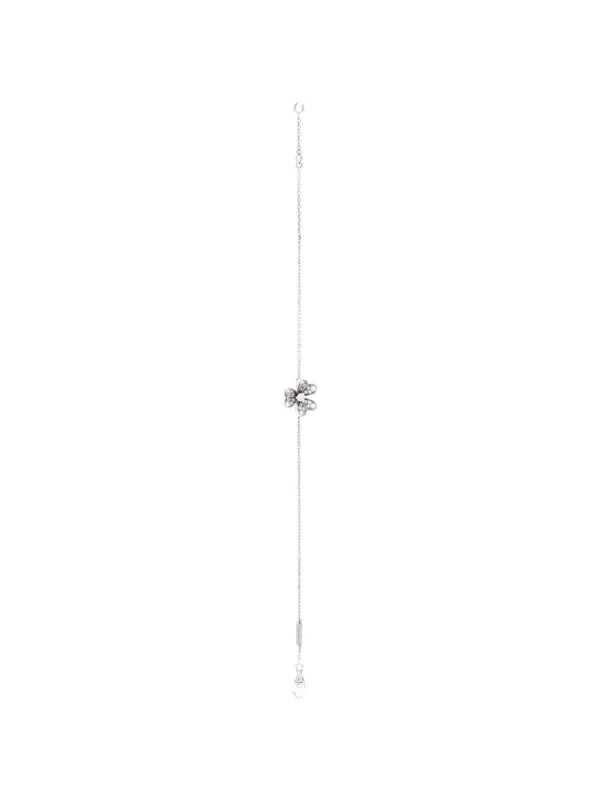 Van Cleef & Arpels Pre-owned Frivole 18K White Gold and Pave Diamonds Mini Bracelet in Silver