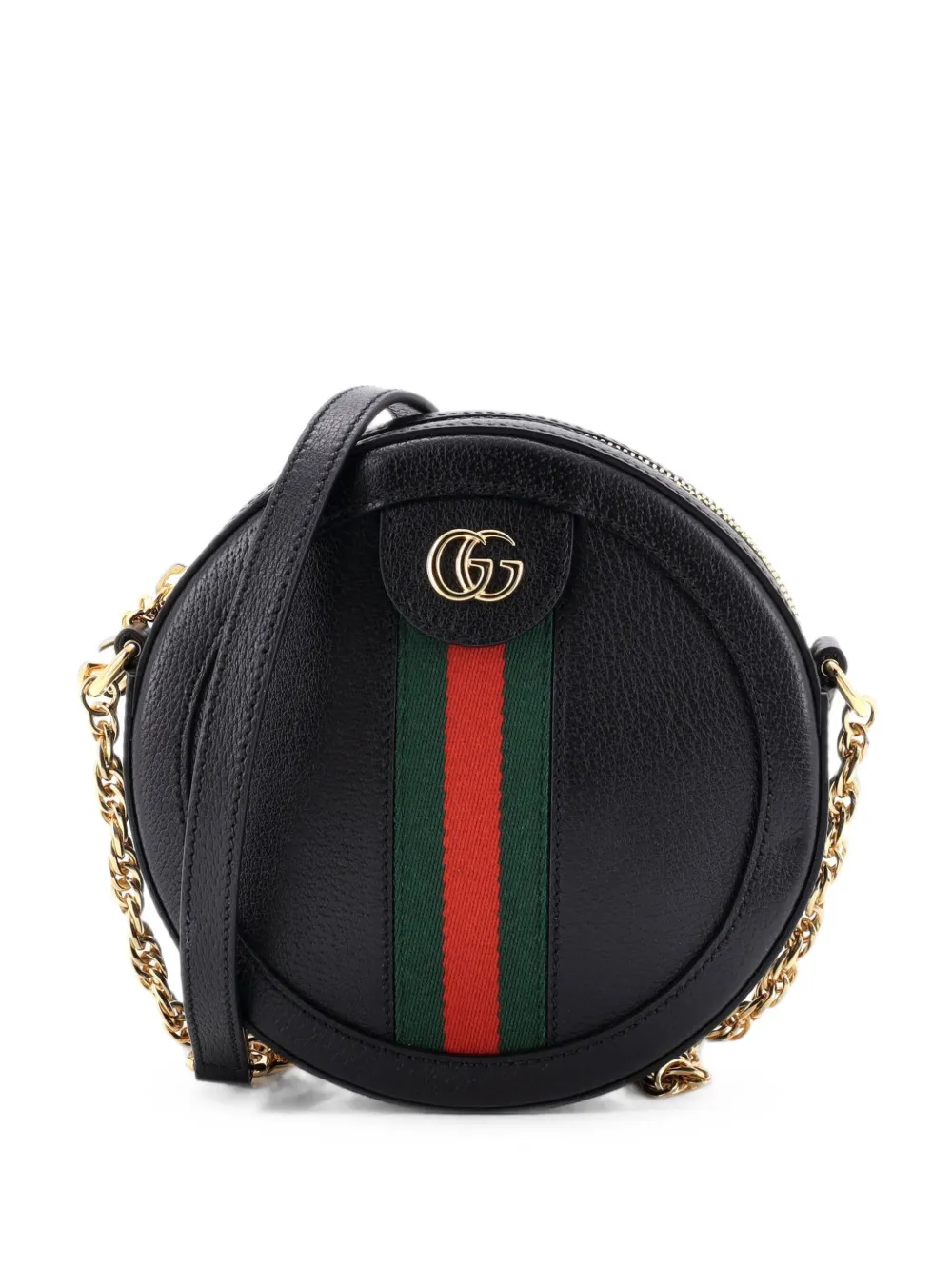 Gucci Pre-Owned Ophidia Round Shoulder Bag Leather Mini crossbody bag - Schwarz