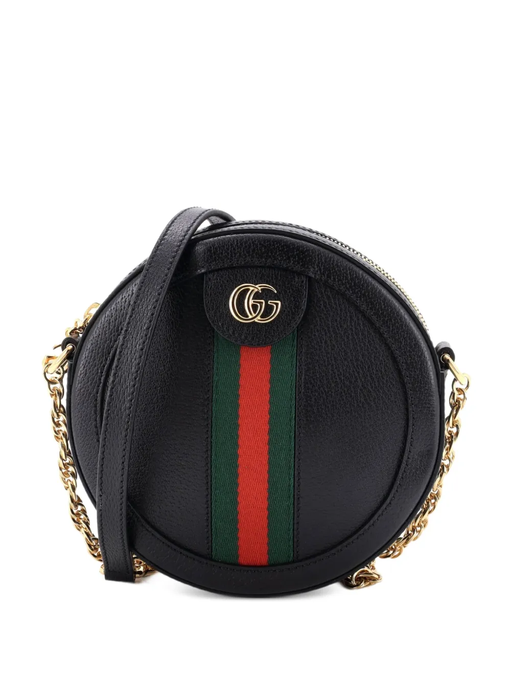 Gucci Pre-Owned Ophidia Round Shoulder Bag Leather Mini crossbody bag - Schwarz