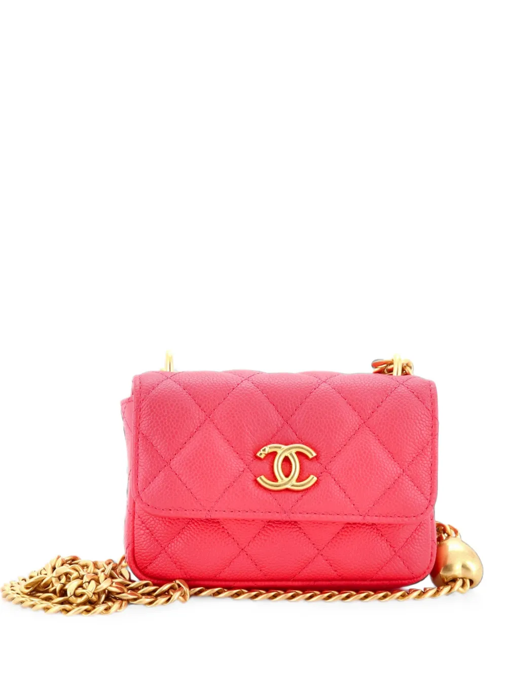 CHANEL Pre-Owned Sweetheart with Chain Quilted Caviar clutch bag - Rosa
