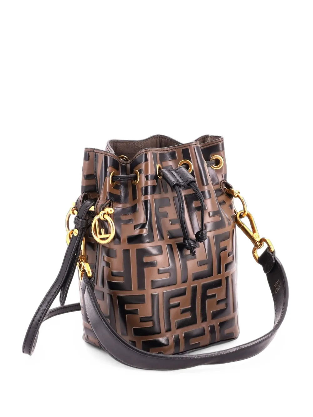 Fendi Pre-Owned sac seau Mon Trésor en cuir à motif Zucca embossé format mini - Marron Fendi Pre-Owned sac seau Mon Trésor en cuir à motif Zucca embossé format mini - Marron