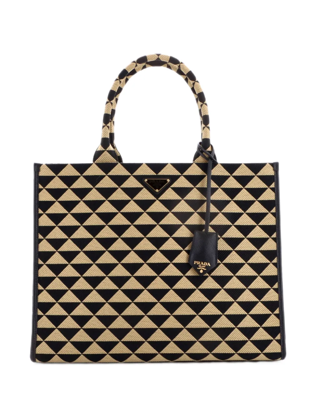 Prada Pre-Owned Borsa tote Symbole Shopper grande in jacquard - Marrone