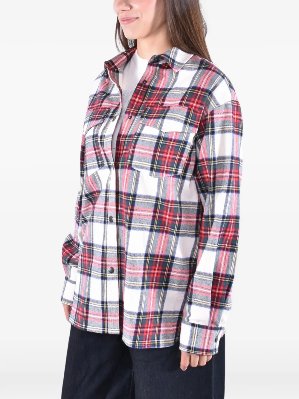 MC2 Saint Barth Flanellen overhemd met Snoopy-print en tartan-ruit Wit
