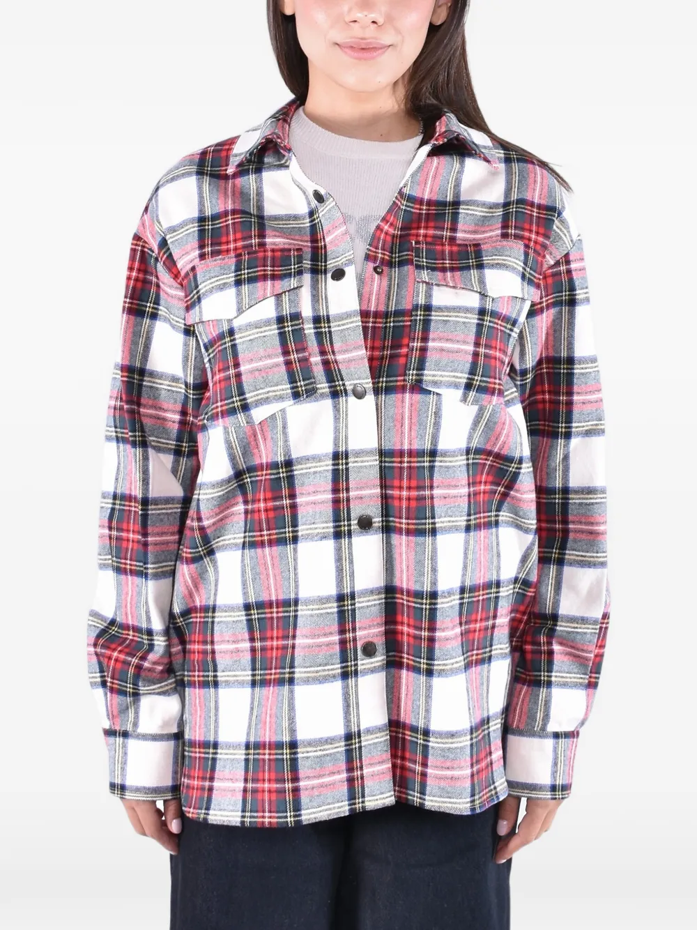 MC2 Saint Barth Flanellen overhemd met Snoopy-print en tartan-ruit Wit