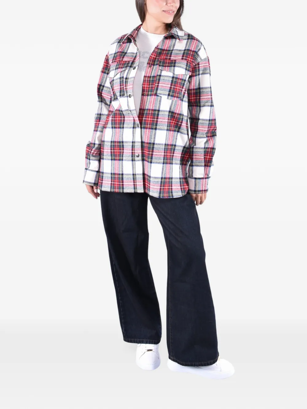 MC2 Saint Barth Flanellen overhemd met Snoopy-print en tartan-ruit Wit