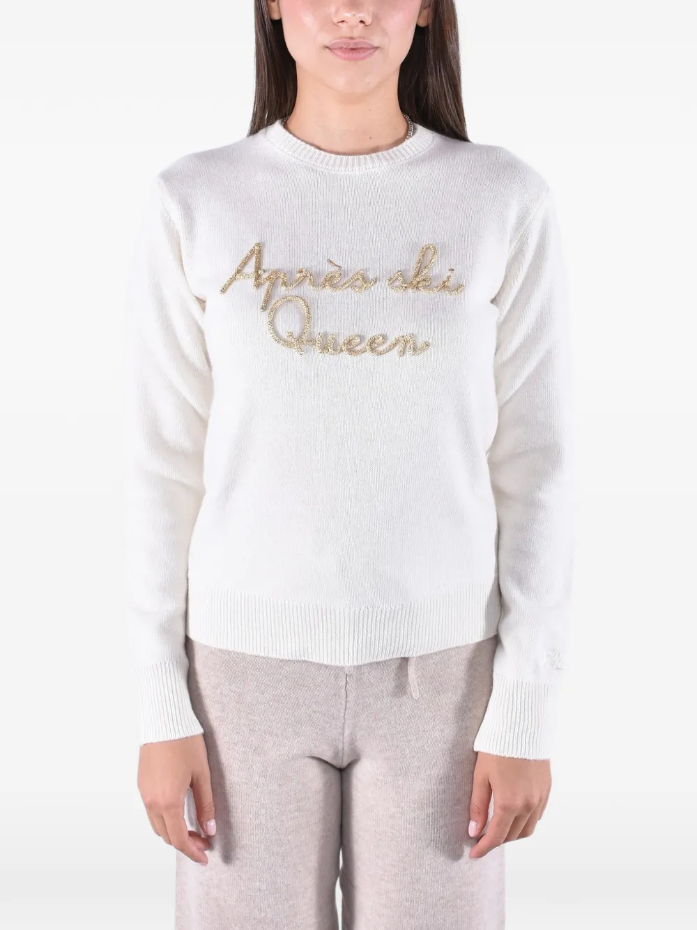 MC2 Saint Barth off-white New Queen crew-neck knit with Après Ski Queen embroidery