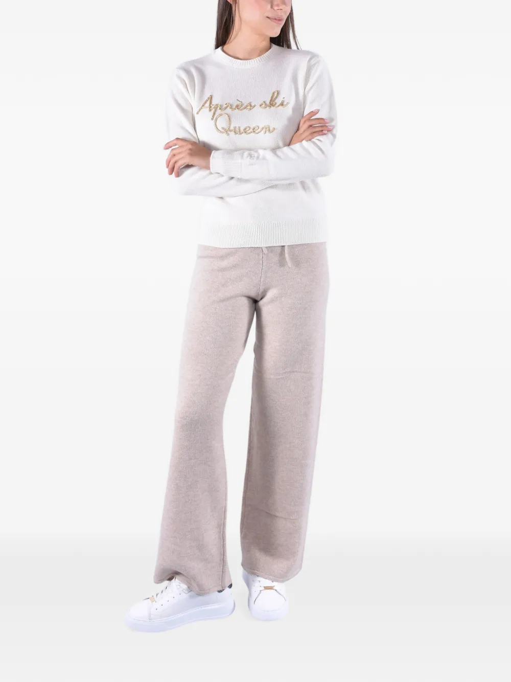 MC2 Saint Barth off-white New Queen crew-neck knit with Après Ski Queen embroidery