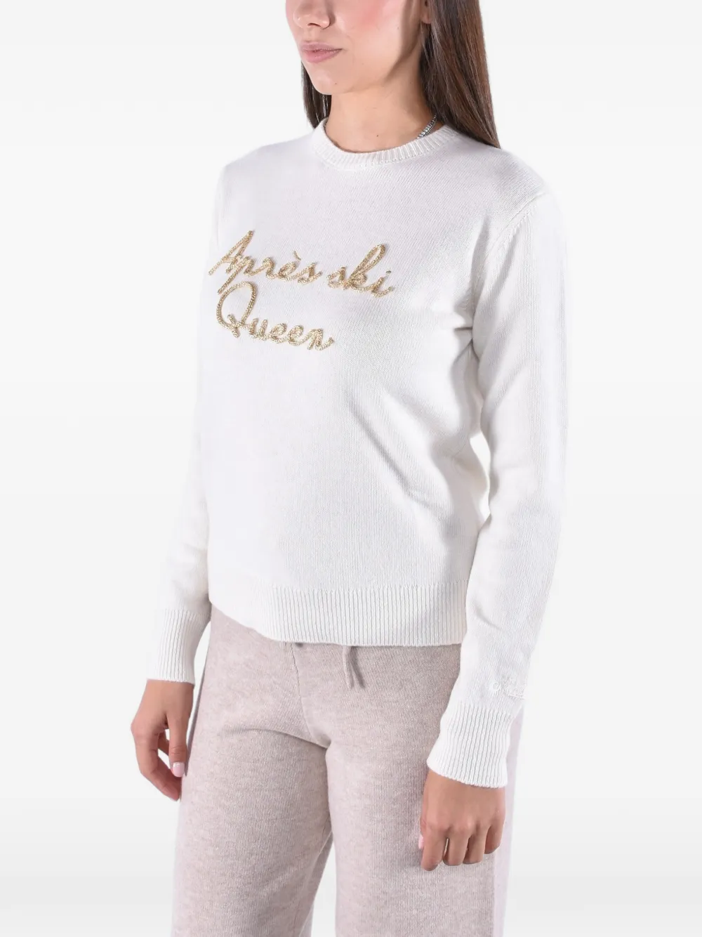 MC2 Saint Barth off-white New Queen crew-neck knit with Après Ski Queen embroidery