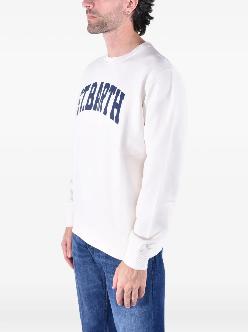 MC2 Saint Barth cream Soho cotton sweatshirt with St. Barth print Beige
