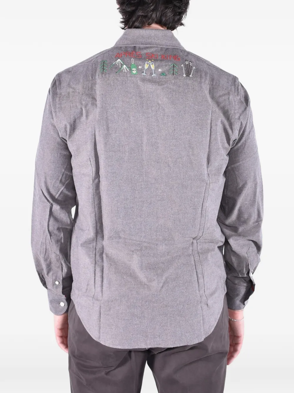 MC2 Saint Barth Seefeld embroidered flannel shirt Grijs