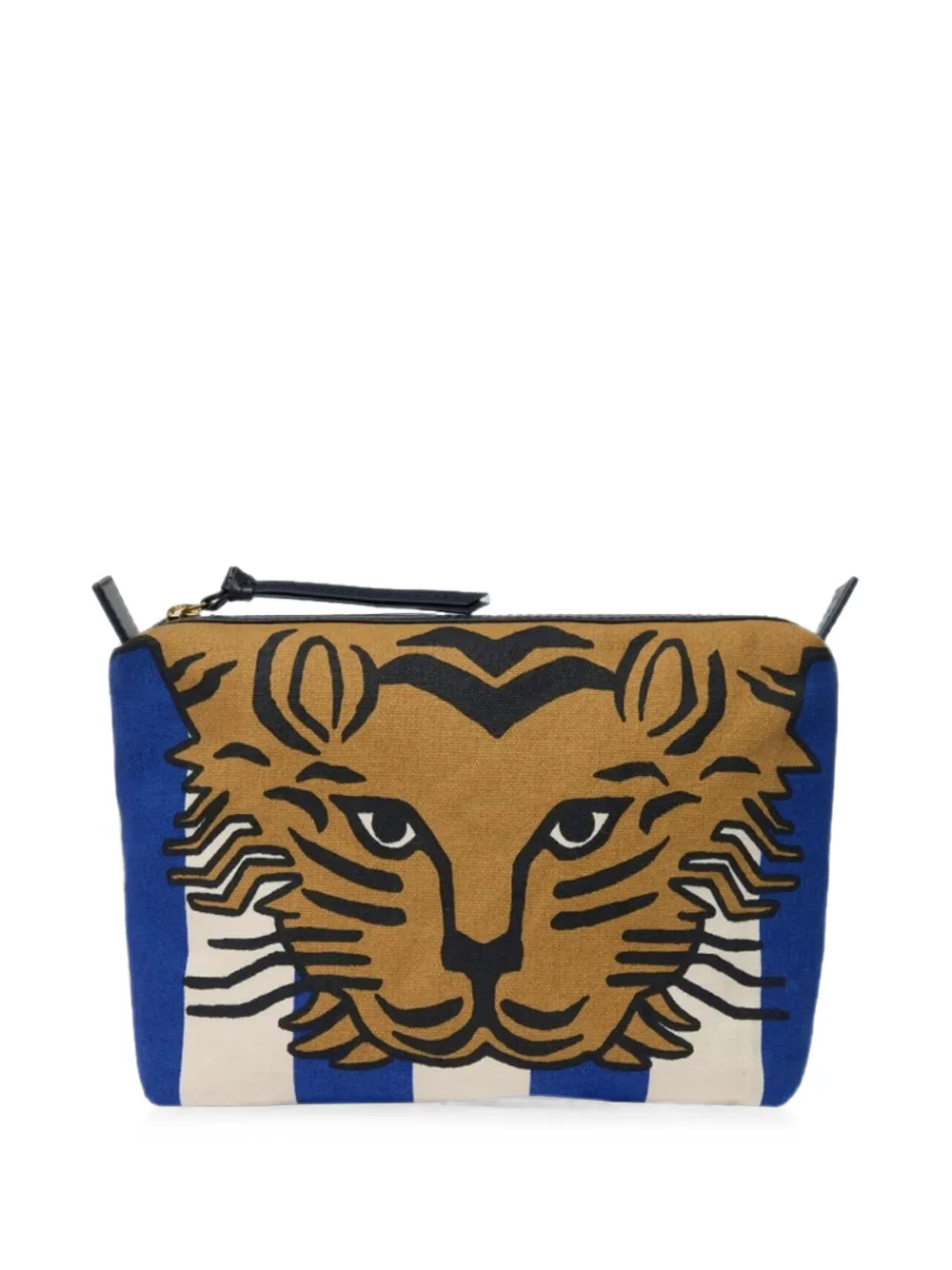 Inoui Editions City Tasca Baldo Kosmetiktasche mit Tiger-Print - Blau