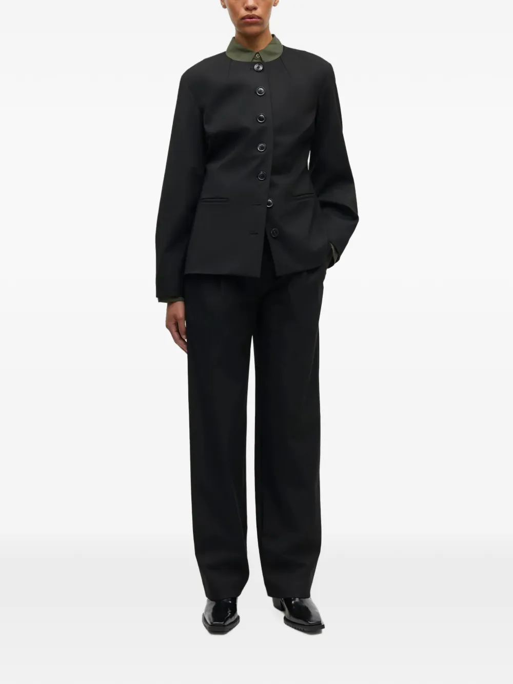 SAMSOE Sarhino blazer met knoopsluiting Zwart