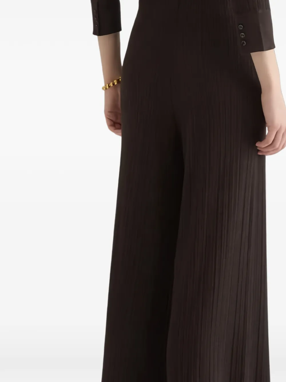 Agnona Corteccia straight broek met plissé-effect Bruin
