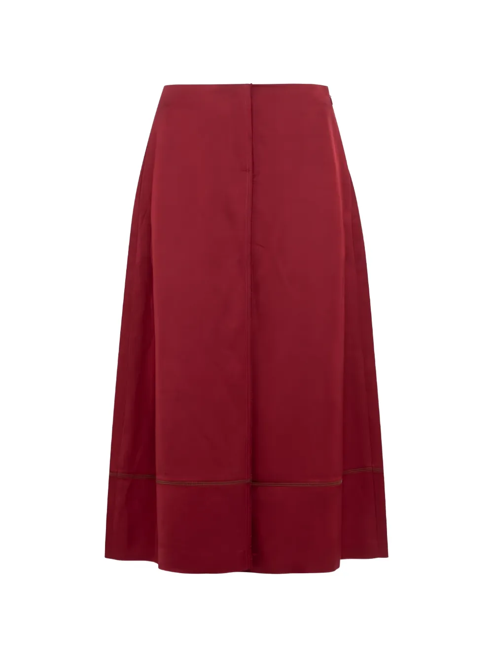 Tela frayed-edge A-line midi skirt - Rosso