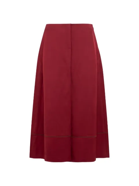 Tela frayed-edge A-line midi skirt