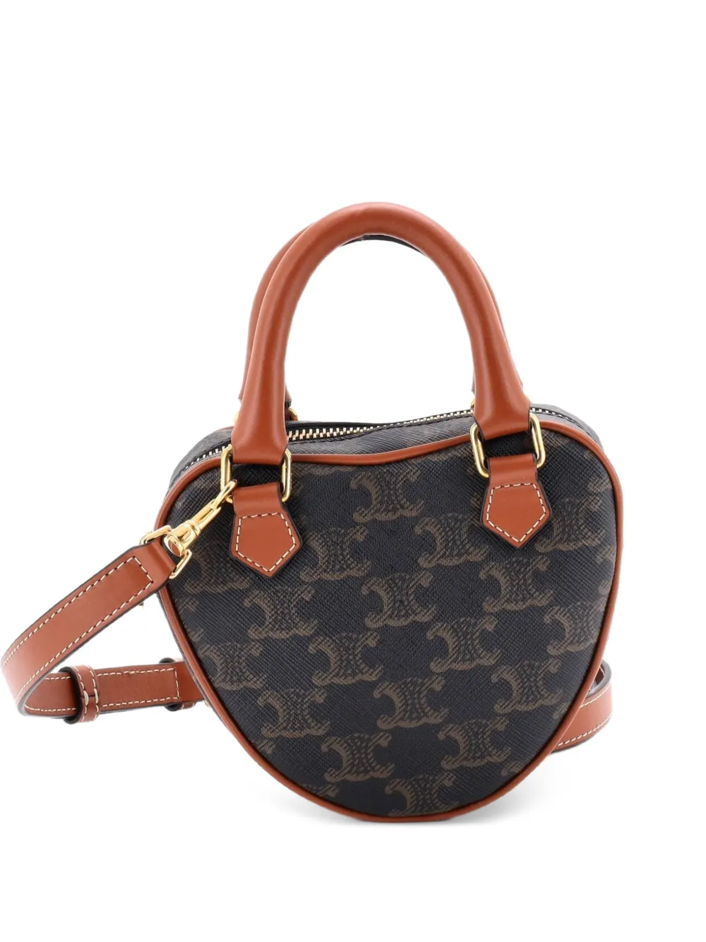 Celine Pre-Owned Heart Bag Triomphe Coated Canvas Medium crossbody bag - Brown