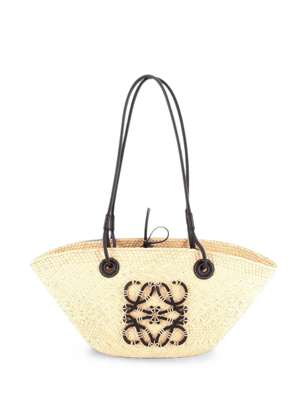 Loewe Pre-Owned Anagram Basket Raffia Small tote bag - Neutrals