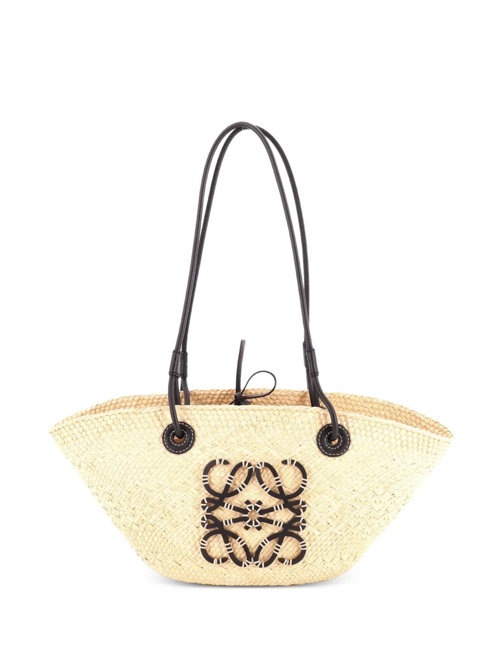Loewe Pre-Owned Anagram Basket Raffia Small tote bag - Neutrals