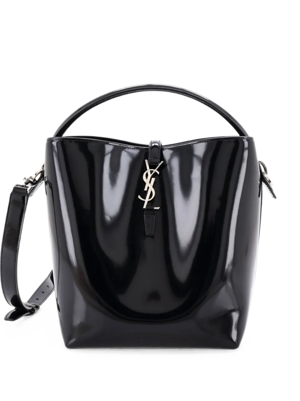 Saint Laurent Pre-Owned sac seau Le 37 à fini verni - Noir