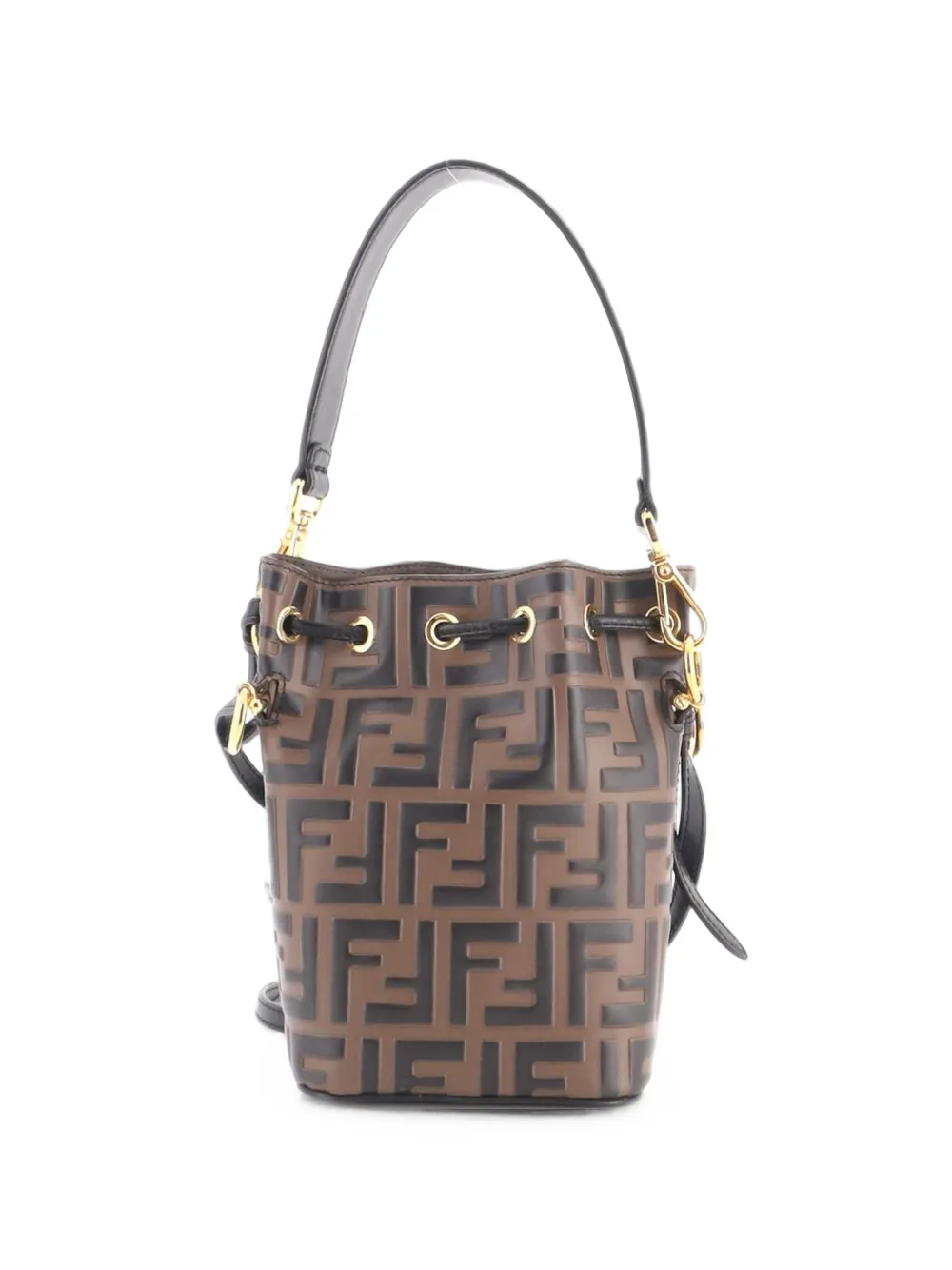 Fendi Pre-Owned sac seau Mon Trésor en cuir à motif Zucca embossé format mini - Marron Fendi Pre-Owned sac seau Mon Trésor en cuir à motif Zucca embossé format mini - Marron