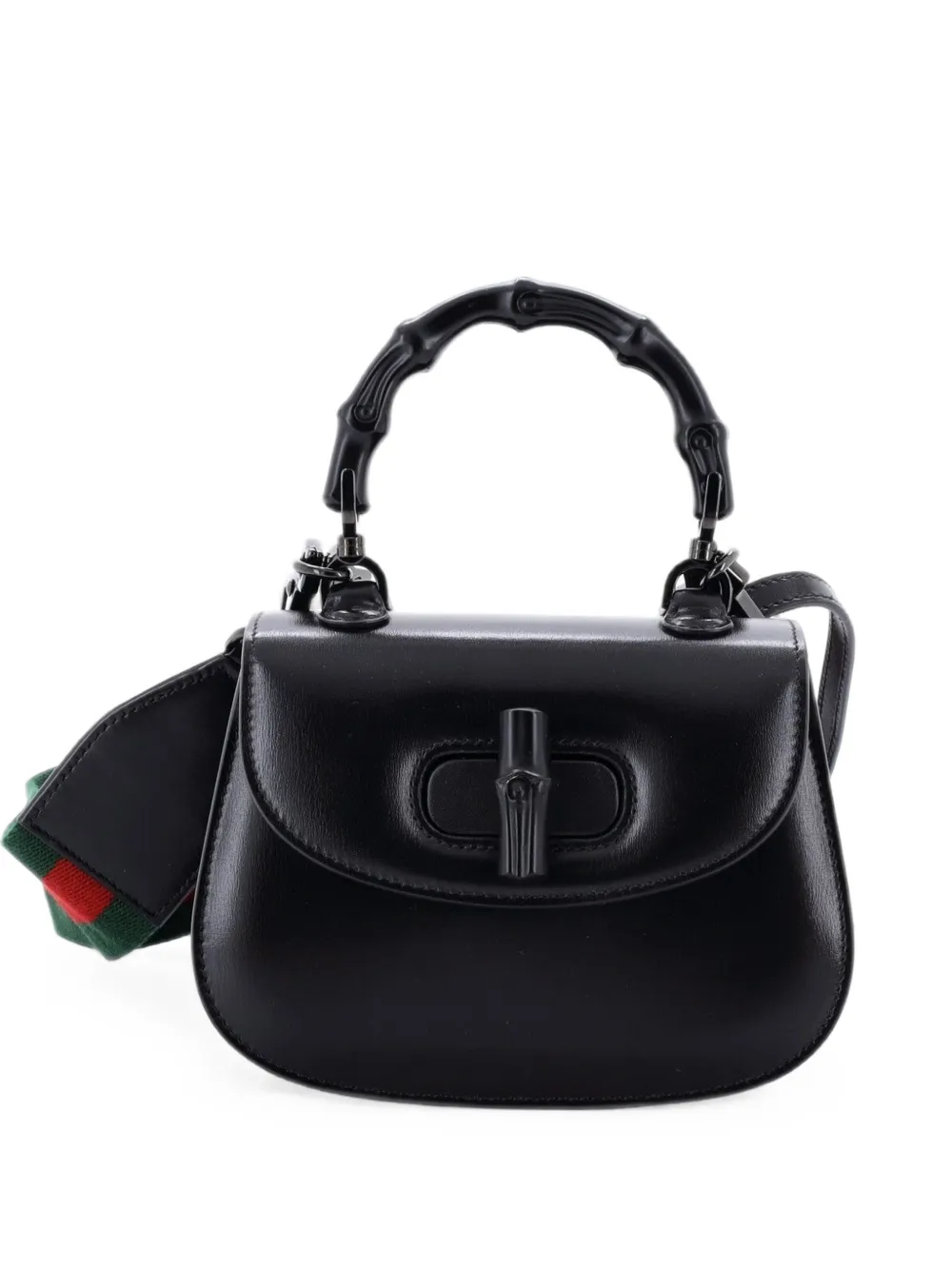 Gucci Pre-Owned Bamboo 1947 Top Handle Bag Leather Mini shoulder bag - Black