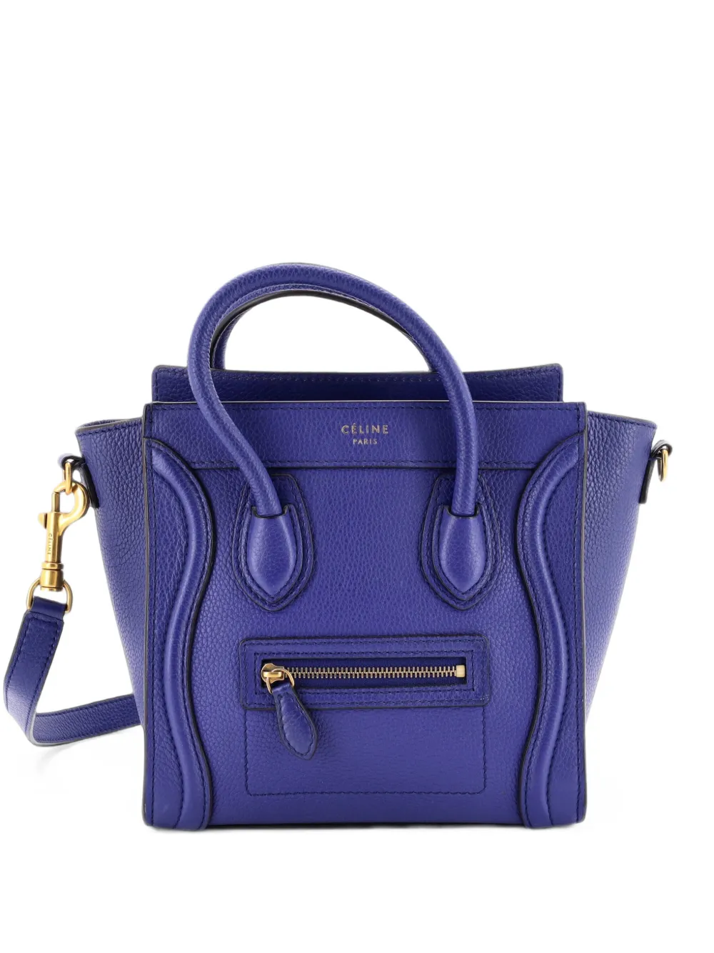 Celine Pre-Owned Luggage Bag Grainy Leather Nano crossbody bag - Blau